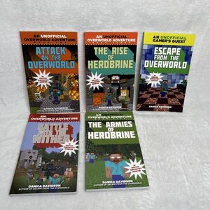 Lot of 5 Minecraft Overworld Adventure Unofficial Novel Danica Davidson Books